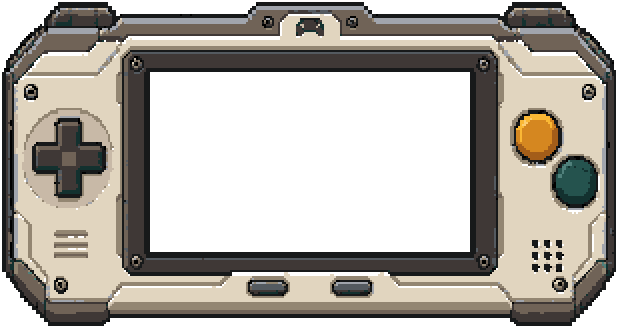 The console with its buttons labelled